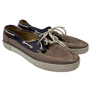 Polo By Ralph Lauren Lander Canvas Boat Deck Blue Gray Shoes Men's Size 9.5D